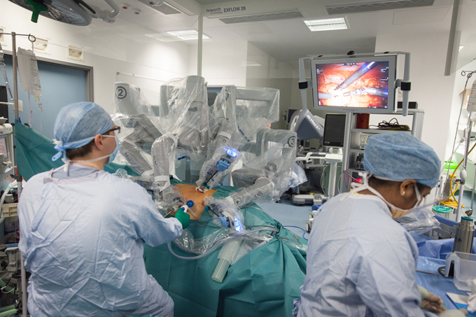 The procedure was minimally invasive and used the new da Vinci robot to remove the tumour.