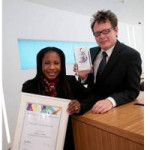 Adeola with Portering Manager Tony Shiel who nominated her