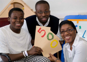 Pictured is paediatric patient Eugene Mensah, 16, with Colin Williams, Chairman, and Yvonne Brown, Office Manager, of Royal Mail's South London Postal Sports Social Club