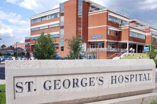 St George's Hospital sign