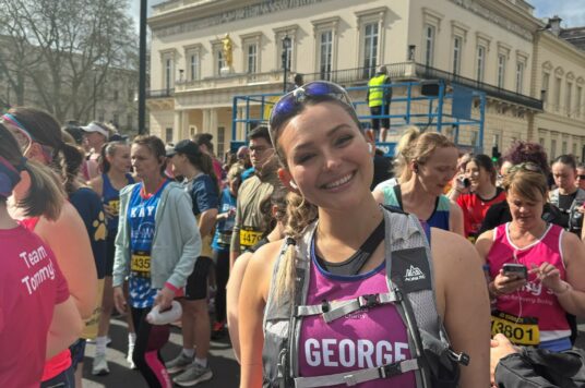 Mia just before her half-marathon