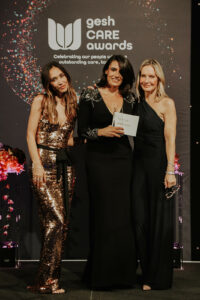 Myleene Klass with award winner Martina Montagna and Sky Sports presenter Jacquie Beltrao