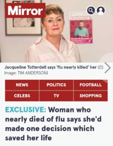 Jacqueline featured in The Mirror website and newspaper