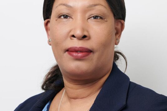 Arlene with a navy jacket