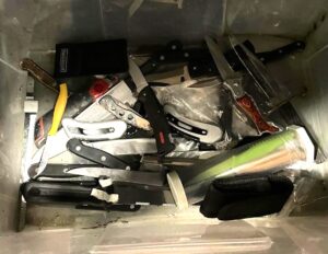 Scores of bins in a container