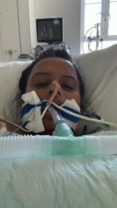 Manju in St Helier's intensive care unit