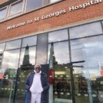 Junior Giscombe outside St George's Hospital