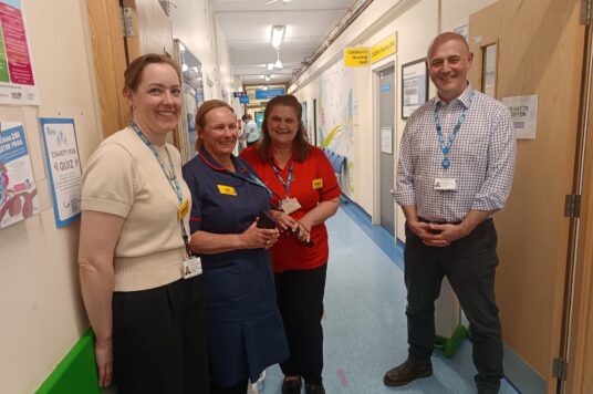 Mat with three colleagues