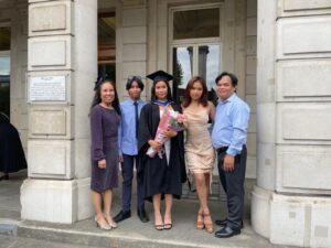 The couple with their three children