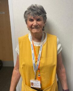 Marion Landeg, who volunteers in the Emergency Department at Epsom Hospital