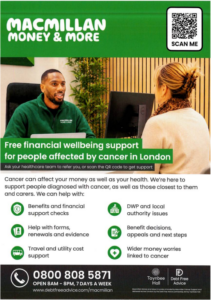 Image from Macmillan explaining financial support available